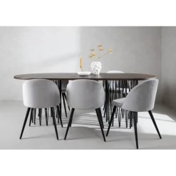 Sten Spisestuesæt - Grå og Mocca