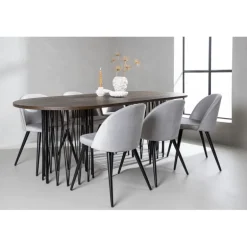 Sten Spisestuesæt - Grå og Mocca