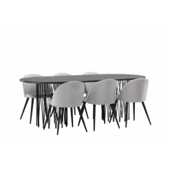 Sten Spisestuesæt - Grå og Mocca