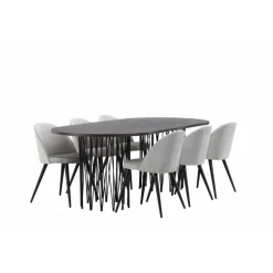 Sten Spisestuesæt - Grå og Mocca