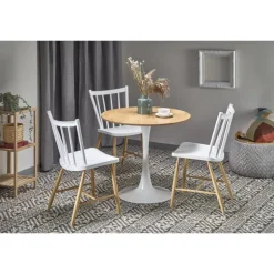 STING bord, - top - gylden eg, ben - Hvid