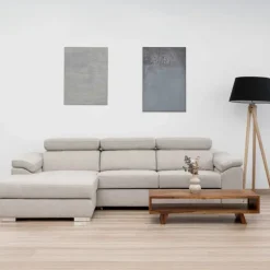 Stitch Sovesofa Venstrevendt Med Indbygget Sengeudtræk - Stof