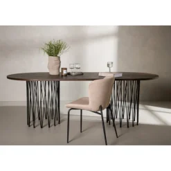 Stone oval Ovalt spisebord - Sort og Mocca