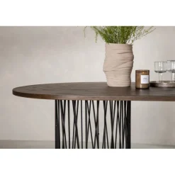 Stone oval Ovalt spisebord - Sort og Mocca