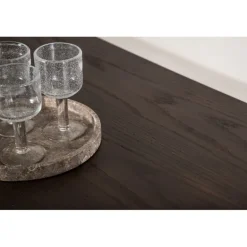 Stone oval Ovalt spisebord - Sort og Mocca