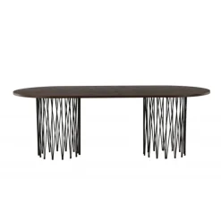 Stone oval Ovalt spisebord - Sort og Mocca