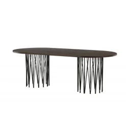 Stone oval Ovalt spisebord - Sort og Mocca