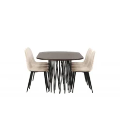 Stone Oval Spisebordssæt - Beige og Mocca