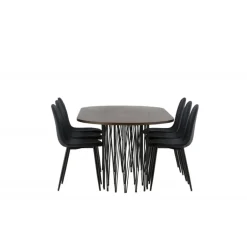 Stone Oval Spisebordssæt - Sort og Mocca