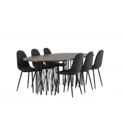 Stone Oval Spisebordssæt - Sort og Mocca