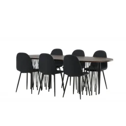 Stone Oval Spisebordssæt - Sort og Mocca