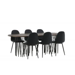 Stone Oval Spisebordssæt - Sort og Mocca