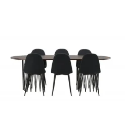 Stone Oval Spisebordssæt - Sort og Mocca