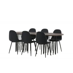 Stone Oval Spisebordssæt - Sort og Mocca