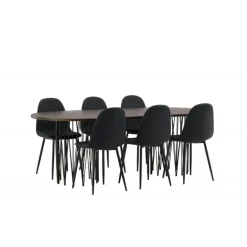 Stone Oval Spisebordssæt - Sort og Mocca