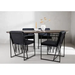 Stone Oval Spisebordsæt - Sort og Mocca