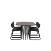 Stone Ovalt spisebordssæt - Sort og Mocca