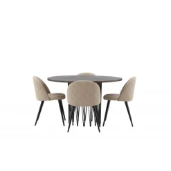 Stone Rundt Spisebordssæt - Beige og Mocca
