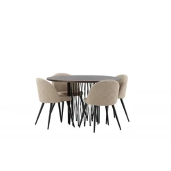 Stone Rundt Spisebordssæt - Beige og Mocca