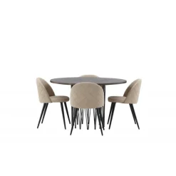 Stone Rundt Spisebordssæt - Beige og Mocca