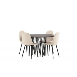 Stone Rundt Spisebordssæt - Beige og Mocca