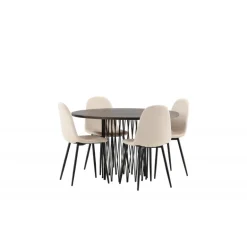 Stone Rundt Spisebordssæt - Beige og Mocca