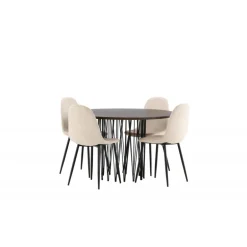 Stone Rundt Spisebordssæt - Beige og Mocca