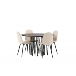 Stone Rundt Spisebordssæt - Beige og Mocca