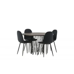 Stone Rundt Spisebordssæt - Sort og Mocca