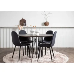 Stone Rundt Spisebordssæt - Sort og Mocca