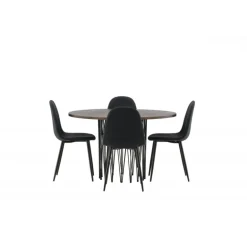 Stone Rundt Spisebordssæt - Sort og Mocca