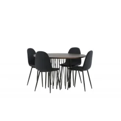 Stone Rundt Spisebordssæt - Sort og Mocca