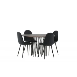 Stone Rundt Spisebordssæt - Sort og Mocca