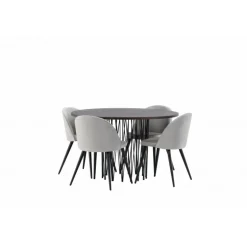 Stone Rundt Spisebordssæt - Grå og Mocca