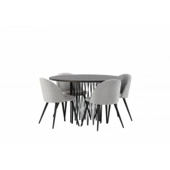 Stone Rundt Spisebordssæt - Grå og Mocca