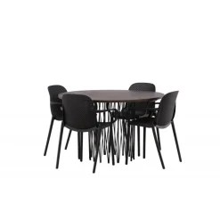 Stone Rundt Spisebordssæt - Sort og Mocca