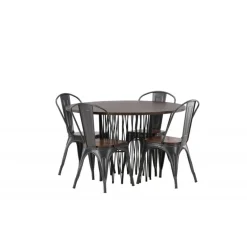 Stone Rundt Spisebordssæt - Mocca og Valnød