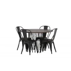 Stone Rundt Spisebordssæt - Sort og Mocca