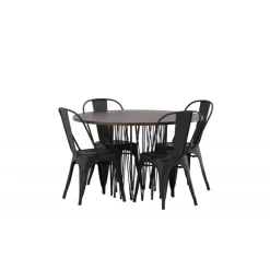 Stone Rundt Spisebordssæt - Sort og Mocca