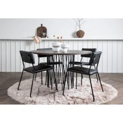 Stone Rundt Spisebordssæt - Sort og Mocca