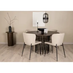 Stone Rundt Spisebordssæt - Mørkegrå og Mocca