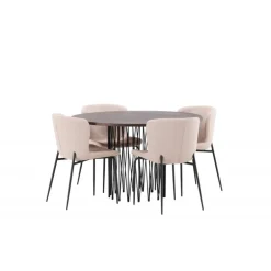 Stone Rundt Spisebordssæt - Mørkegrå og Mocca