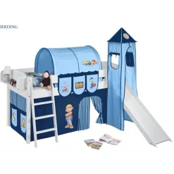 Sætpris halvhøj seng m. rutschebane - Byggemand Bob