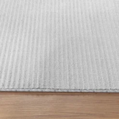 Style Kortluvet tæppe Ensfarvet - Sølv
