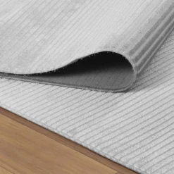 Style Kortluvet tæppe Ensfarvet - Sølv