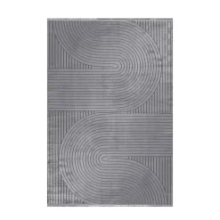 Style Kortluvet tæppe Ensfarvet - Grå