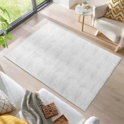 Style Kortluvet tæppe Ensfarvet - Sølv