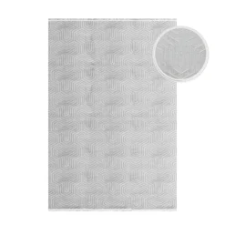 Style Kortluvet tæppe Ensfarvet - Sølv
