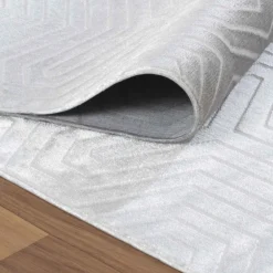 Style Kortluvet tæppe Ensfarvet - Sølv