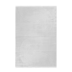 Style Kortluvet tæppe Ensfarvet - Sølv